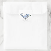 Stimuleringssticker voor Kinderen - Walvis Vierkante Sticker (Tas)