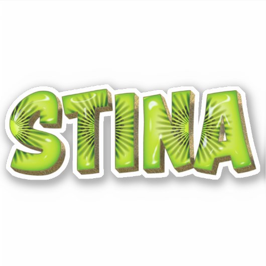 Stina Name Kiwi Design Aufkleber Sticker (Voorkant)