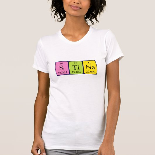Stina periodiek table name shirt (Voorkant)