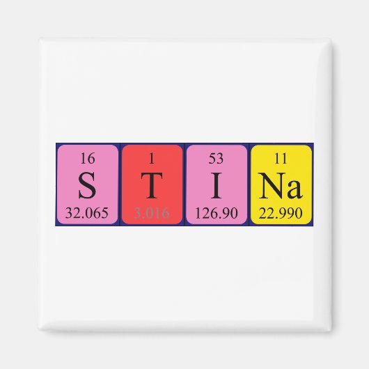 Stina periodieke table name magnet (Voorkant)