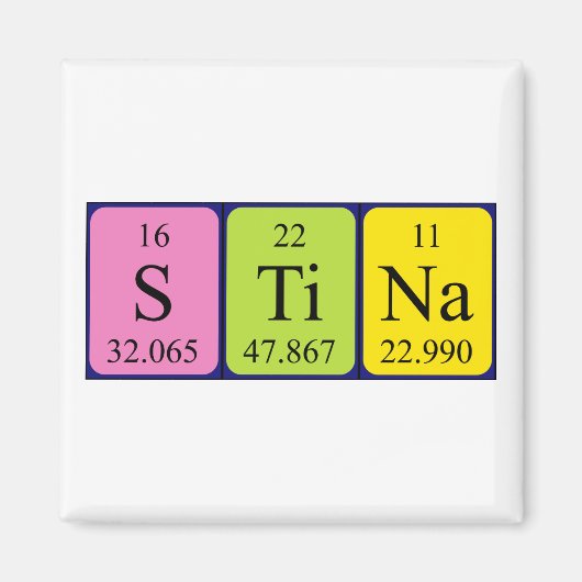 Stina periodieke table name magnet (Voorkant)