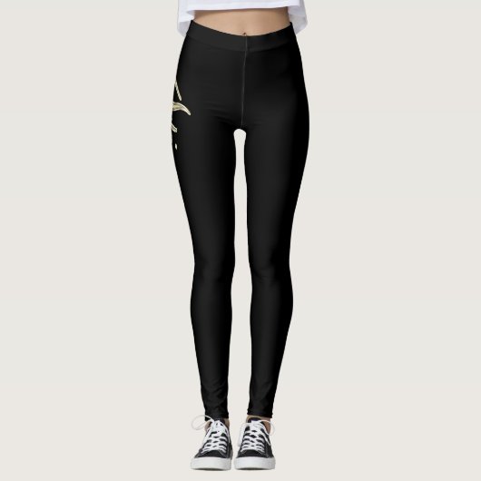 Stina white gold Handwriting Hose Leggings (Voorkant)