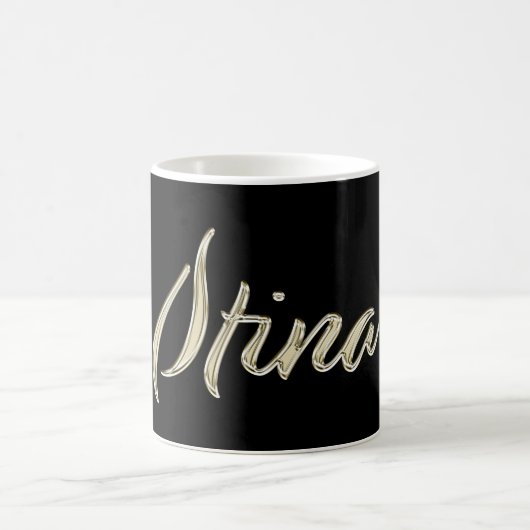 Stina white gold Handwriting Tasse Kaffeetasse Koffiemok (Center)
