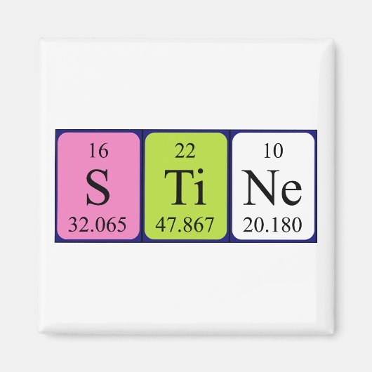 Stine periodiek table name magnet (Voorkant)