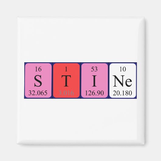 Stine periodiek table name magnet (Voorkant)
