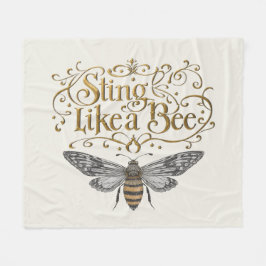 Sting Like A Bee Vintage Fairytale Girl Power Art Fleece Deken
