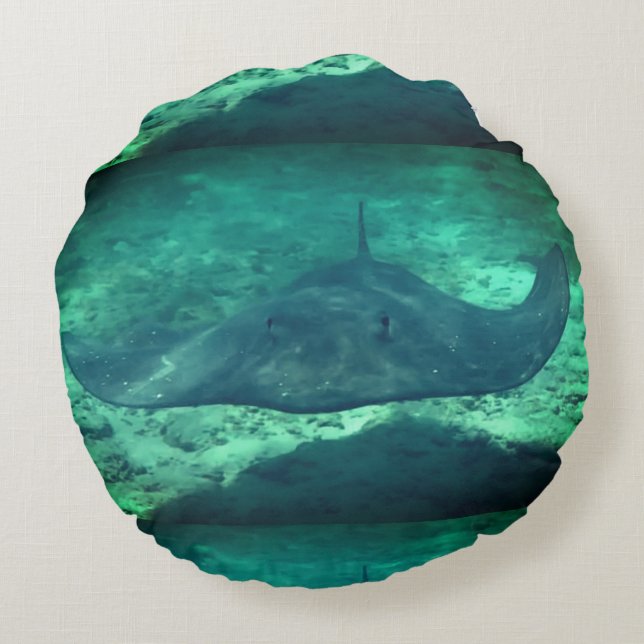 Sting Ray Rond Kussen (Achterkant)