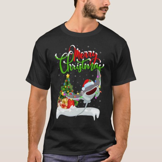 Stingray Fish Xmas Decoration Santa Stingray Chr T-shirt (Voorkant)