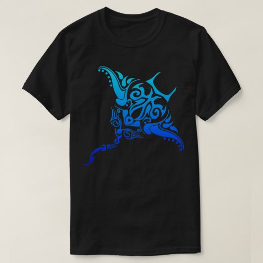 Stingray Hawaiian Tribal Polynesiaans Tattoo Style T-shirt (Design voorkant)