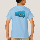 Stingray in beweging! Ontwerpverloop blauwe achter T-shirt (Achterkant)