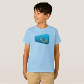Stingray in beweging! Ontwerpverloop blauwe achter T-shirt (Voorkant volledig)