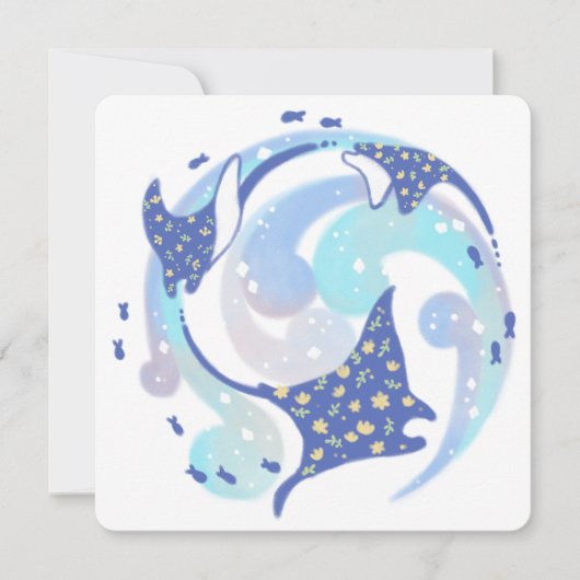 Stingray in de oceaan illustratie kaart (Voorkant)