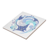 Stingray in de oceaan illustratie tegeltje (Zijkant)