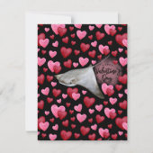 Stingray Love Valentine's Day Card in Black Notitiekaartje (Voorkant)