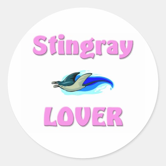 Stingray Lover Ronde Sticker (Voorkant)