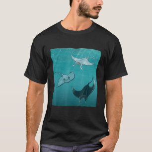 Stingray Manta Ray Retro Ocean Water Anima T-shirt
