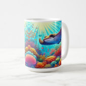 Stingray met levendig koraalrif koffiemok (Voorkant rechts)