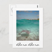 Stingray onder water, Bora Bora verticale kaart (Voorkant / Achterkant)