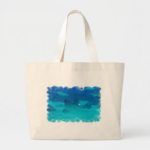 Stingray onderwater grote tote bag