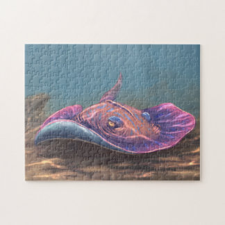 Stingray op de onderkant van het zee legpuzzel