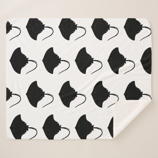 Stingray Silhouette Sherpa Deken (Voorkant (horizontaal))