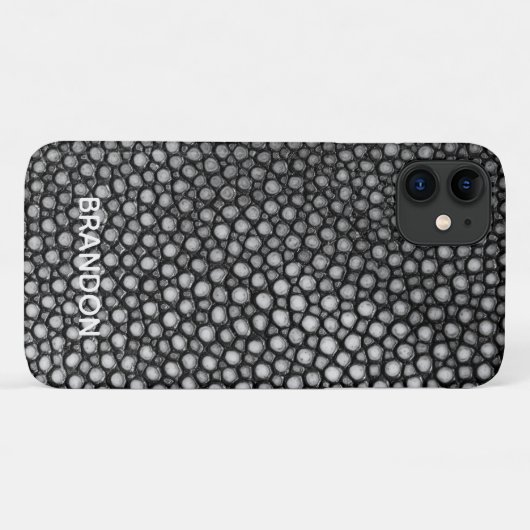 Stingray Skin Black Print Name Persoonlijk Case-Mate iPhone Case (Achterkant (horizontaal))