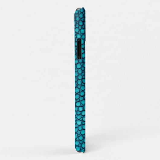 Stingray Skin Turquoise Print Naam Gepersonaliseer Case-Mate iPhone Case (Achterkant/rechts)