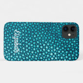 Stingray Skin Turquoise Print Naam Gepersonaliseer Case-Mate iPhone Case (Achterkant (horizontaal))