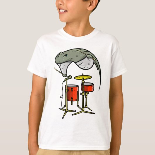 Stingray speelt op de drums t-shirt (Voorkant)