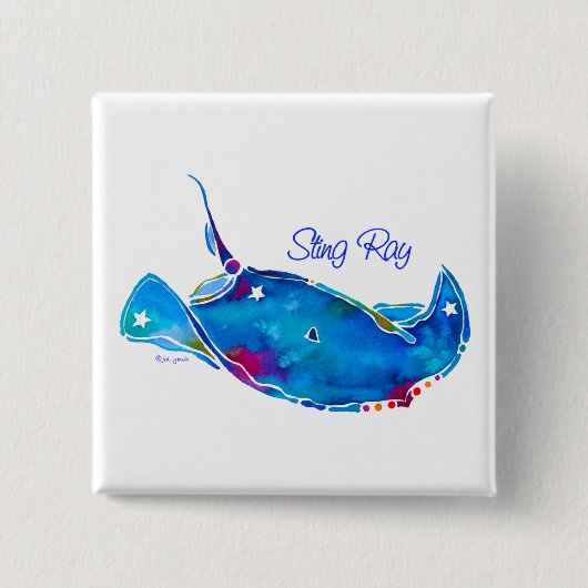 Stingray Square Pin Button (Voorkant)