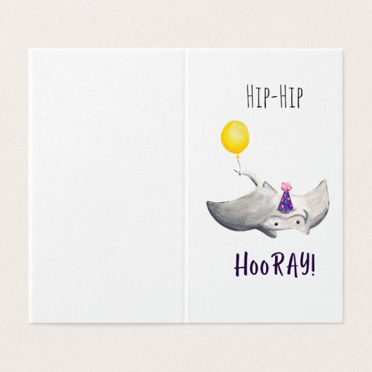 Stingray Verjaardag Kaart (Buitenkant ongevouwen)