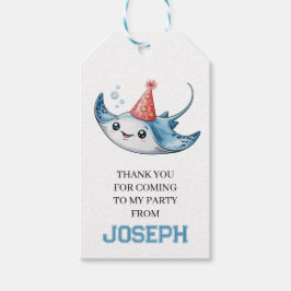 Stingray verjaardagsfeestje cadeaulabel