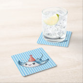 Stingray verjaardagsfeestje kartonnen onderzetters (Insitu)