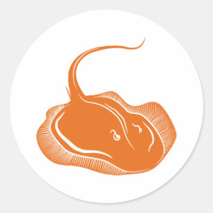 Stingray vis ronde sticker
