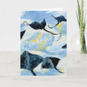 Stingray Waterverf ballet vouwbaar Wenskaart Kaart (Voorkant)