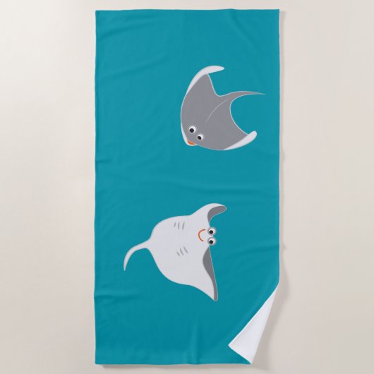Stingrays Cartoon Strandlaken (Voorkant)