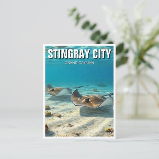 Stingrays in Grand Cayman Reizen Briefkaart (Staand voorkant)
