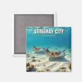 Stingrays in Grand Cayman Reizen Magneet (Voorkant / Achterkant)