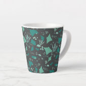 Stingrays Ocean Reef Pattern op Grey Latte Mok (Rechterhoek)