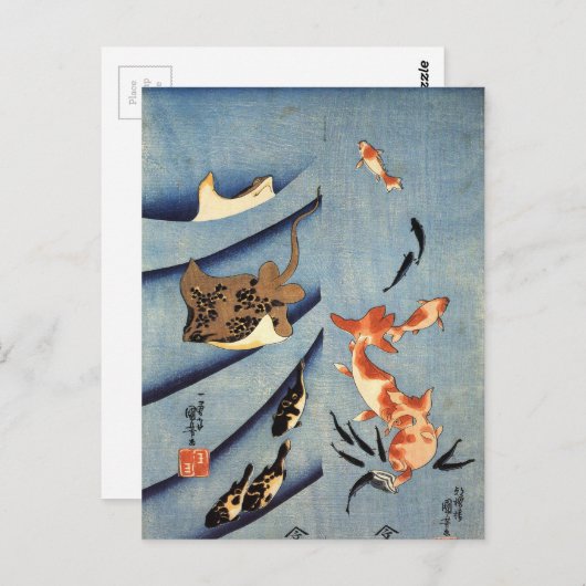 Stingrays van Utagawa Kuniyoshi Briefkaart (Voorkant / Achterkant)