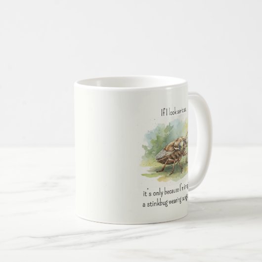 Stink Bug Gifts Funny Brown Marmorated Stinkbug Koffiemok (Voorkant rechts)