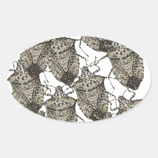 Stink Bugs verbijsterd Ovale Sticker (Voorkant)