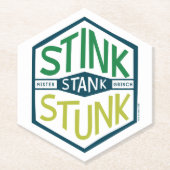 Stink Stank Stunk Badge Kartonnen Onderzetters (Voorkant)