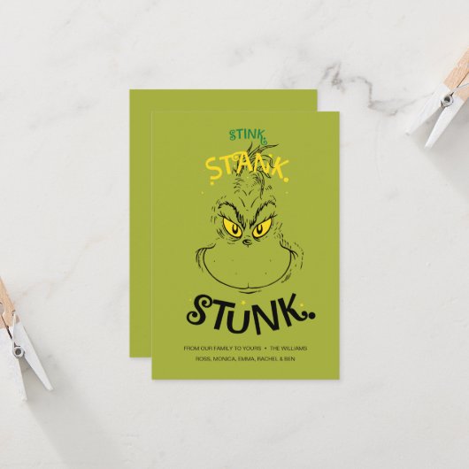Stink Stank Stunk meneer Grinch citaat Kaart (Voorkant / Achterkant in situ)