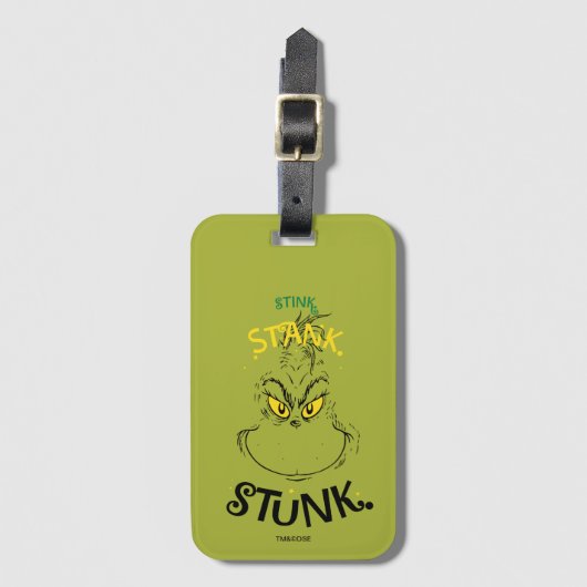 Stink Stank Stunk Mister Grinch Quote Bagagelabel (Voorkant (verticaal))