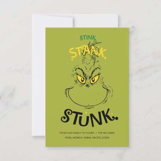 Stink Stank Stunk Mister Grinch Quote Kaart (Voorkant)