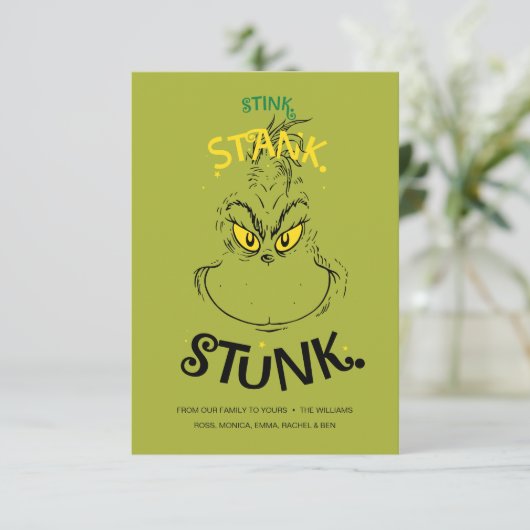 Stink Stank Stunk Mister Grinch Quote Kaart (Staand voorkant)