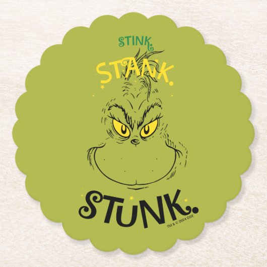 Stink Stank Stunk Mister Grinch Quote Kartonnen Onderzetters (Voorkant)
