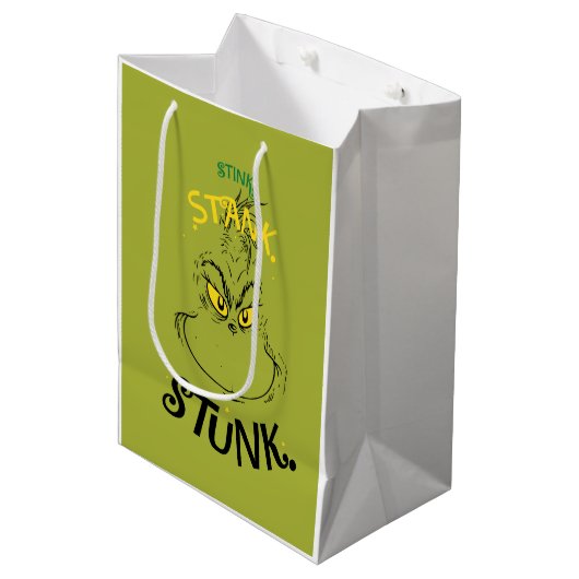 Stink Stank Stunk Mister Grinch Quote Medium Cadeauzakje (Voorkant Gekanteld)