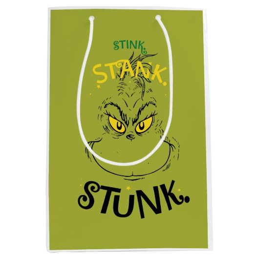 Stink Stank Stunk Mister Grinch Quote Medium Cadeauzakje (Voorkant)
